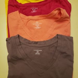 4 Land's End Women's vneck Tshirts